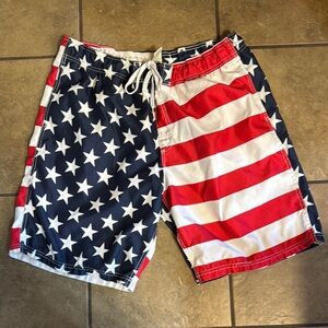 Faded Glory Red, White, and Blue Men's Swim Shorts